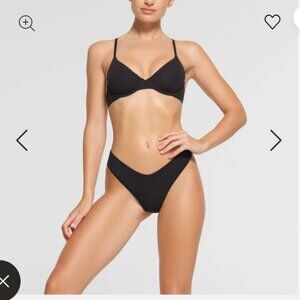 SKIMS cotton jersey t shirt bra skims underwire black /soot sz 42d NWT